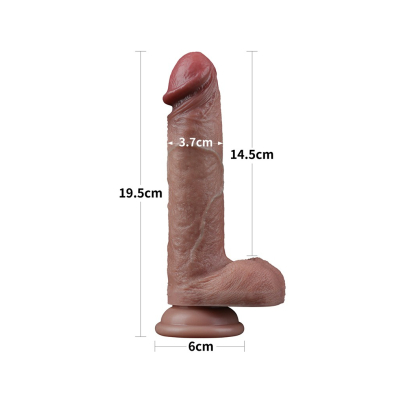 LoveToy 7,5" Dual Layered Silicone Nature Cock  20 x 3,7 cm