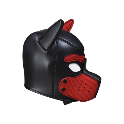 ShotsToys Ouch! Neoprene Puppy Hood Black and Red