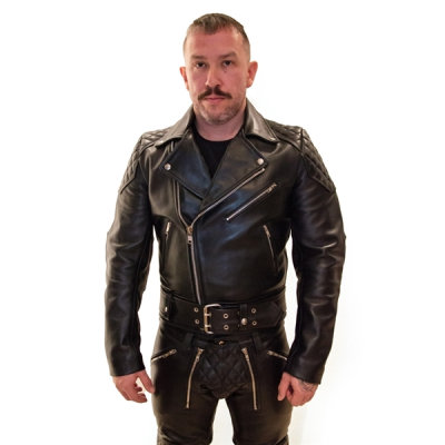 Mister B Leather Motor Jacket With Back Padding