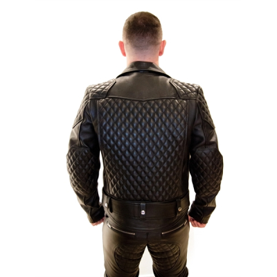 Mister B Leather Motor Jacket With Back Padding - kožená bunda